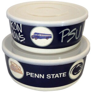 two bowl set with lids Penn State image 1